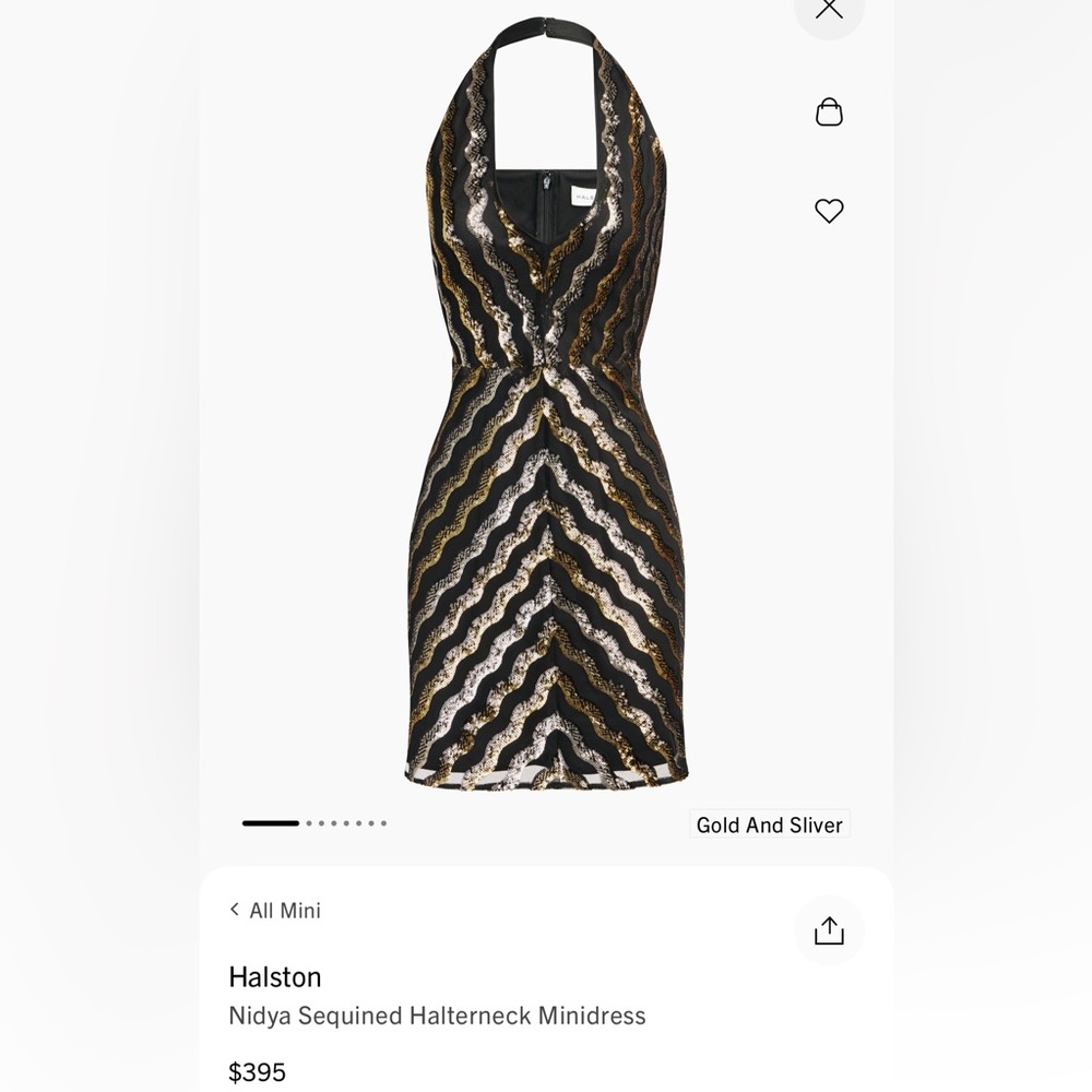 HALSTON NIDYA DRESS IN WAVY SEQUIN